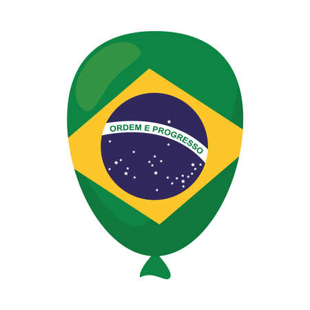 balloon helium with brazil flag country vector illustration designのイラスト素材