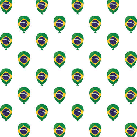 balloons helium with brazil flag country vector illustration designのイラスト素材