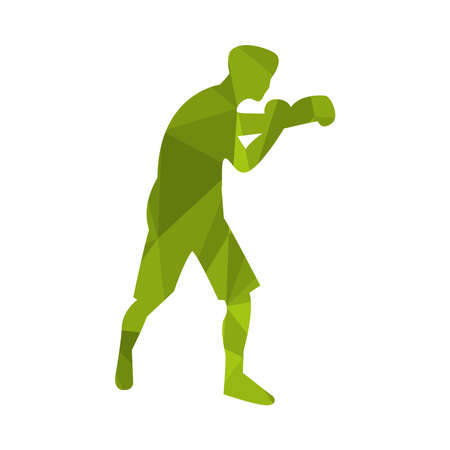 athletic man practicing boxing sport silhouette vector illustration designのイラスト素材
