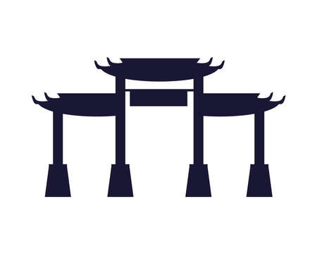 japanese archs monuments architecture icon vector illustration designのイラスト素材