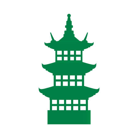 Osaka castle japanese architecture icon vector illustration designのイラスト素材