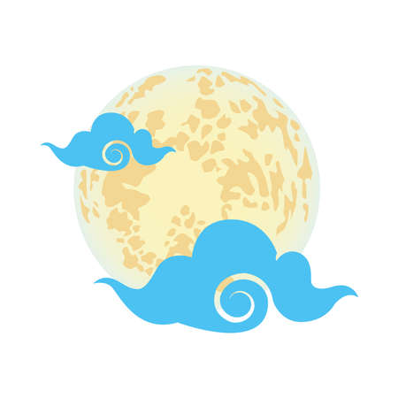 moon full night isolated icon vector illustration designのイラスト素材
