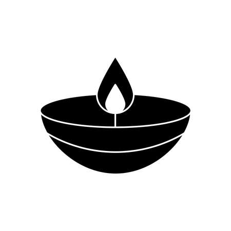 navratri candle style silhouette icon vector illustration designのイラスト素材