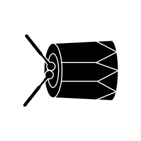 navratri drum instrument silhouette style icon vector illustration designのイラスト素材