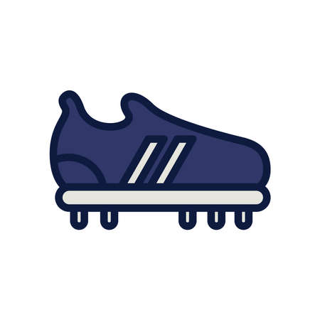soccer shoe line and fill style icon vector illustration designのイラスト素材