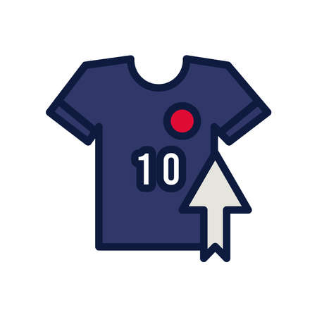 soccer captain team shirt with arrow in line and fill style icon vector illustration designのイラスト素材