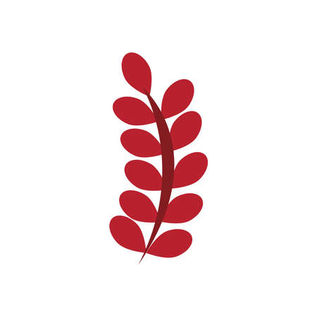 branch with leafs flat style icon vector illustration designのイラスト素材