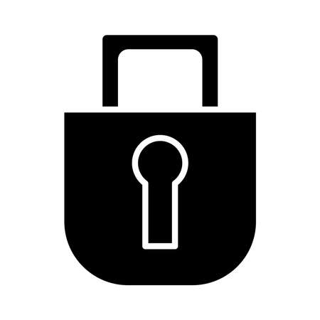 padlock safe silhouette style icon vector illustration designのイラスト素材