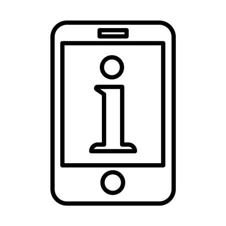 smartphone device technology with internet letter line style icon vector illustration designのイラスト素材