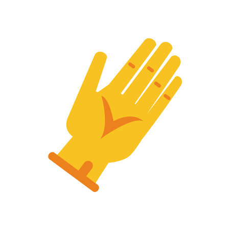 hand with glove tool flat style icon vector illustration designのイラスト素材