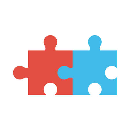 puzzle game pieces flat style icon vector illustration designのイラスト素材
