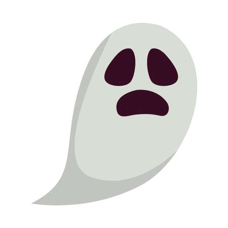 Halloween white ghost cartoon design, Holiday and scary theme Vector illustrationのイラスト素材