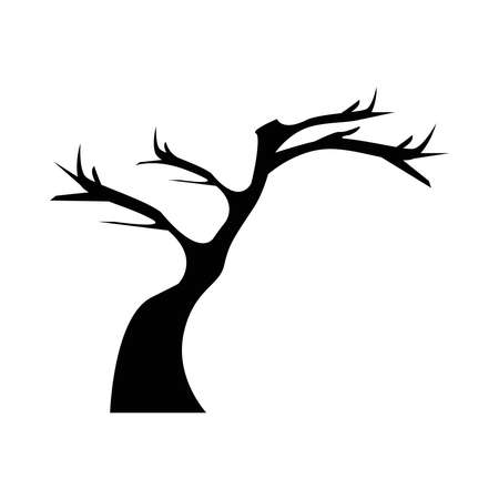bare tree silhouette design, Nature plant season environment natural and ecology theme Vector illustrationのイラスト素材