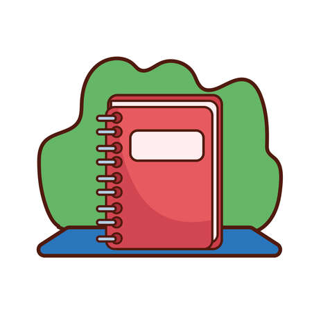 School red notebook design, Education class lesson and knowledge theme Vector illustrationのイラスト素材