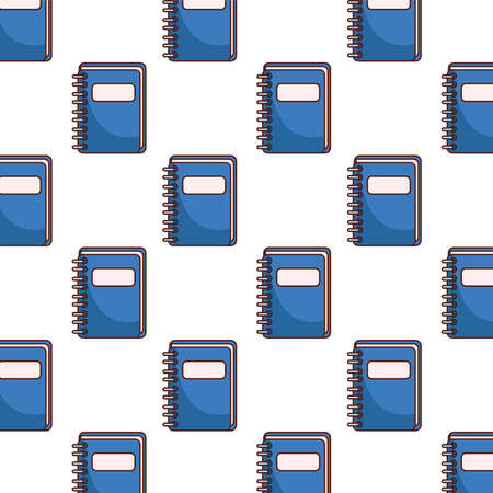 School blue notebooks background design, Education class lesson and knowledge theme Vector illustrationのイラスト素材