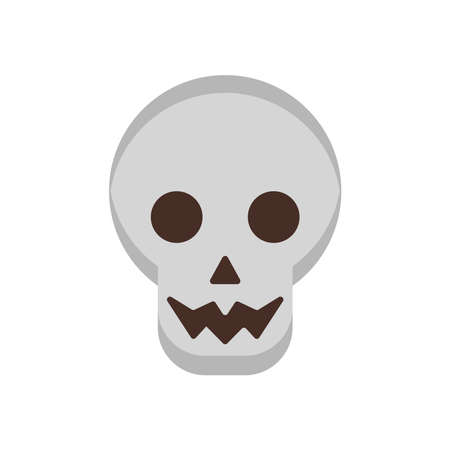 halloween head skull flat style icon vector illustration designのイラスト素材