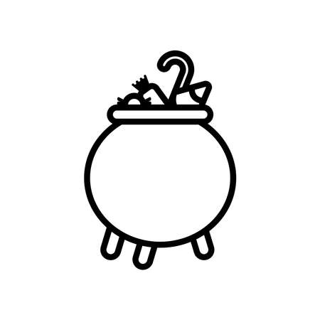 halloween pumpkin with sweet candies line style icon vector illustration designのイラスト素材