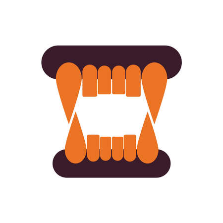 dracula mouth halloween flat style icon vector illustration designのイラスト素材