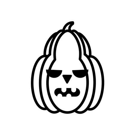 halloween pumpkin line style icon vector illustration designのイラスト素材