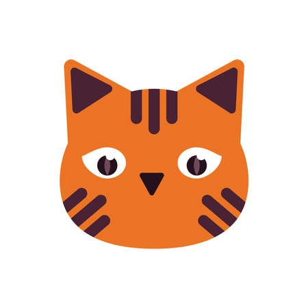 halloween cat head flat style icon vector illustration designのイラスト素材