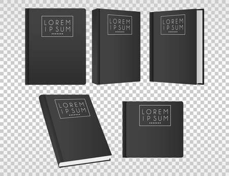 five books mockup color black icons vector illustration designのイラスト素材