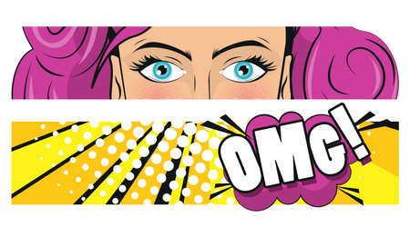 beautiful woman pop art style poster vector illustration designのイラスト素材