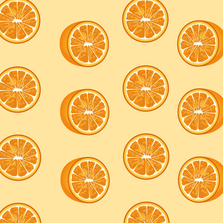 oranges citrus fruits decorative pattern vector illustration designのイラスト素材