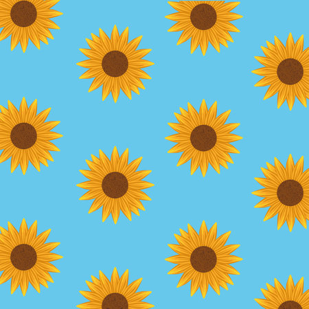 floral background with pattern of sunflowers vector illustration design