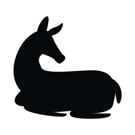 wild fawn animal silhouette nature icon vector illustration designのイラスト素材