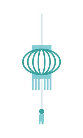 blue chinese paper lamp hanging icon vector illustration designのイラスト素材