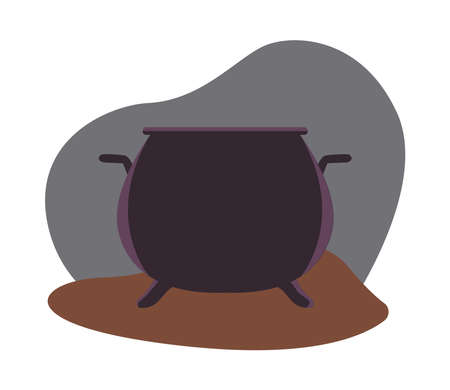 halloween witch cauldron pot icon vector illustration designのイラスト素材