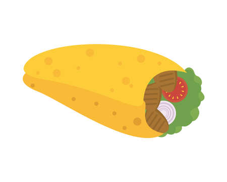 delicious mexican burrito detailed style icon vector illustration designのイラスト素材