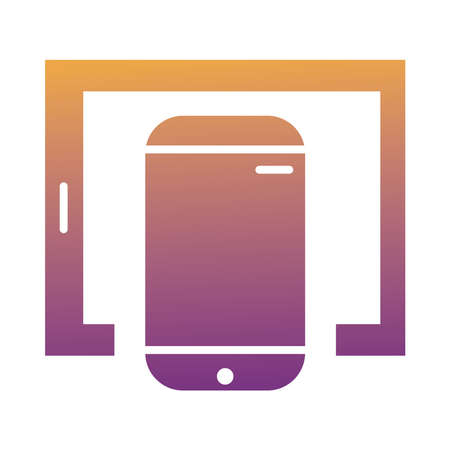 smartphone and tablet devices tech degradient style icon vector illustration designのイラスト素材