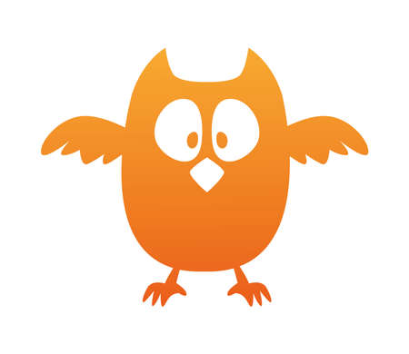 halloween owl bird orange icon vector illustration designのイラスト素材