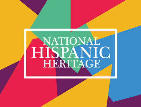 national hispanic heritage label in multicolor background vector illustration designのイラスト素材