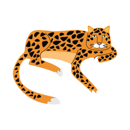 wild leopard animal icon vector illustration designのイラスト素材
