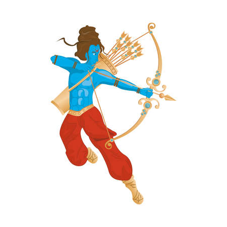 blue god rama archery hindu religion icon vector illustration designのイラスト素材