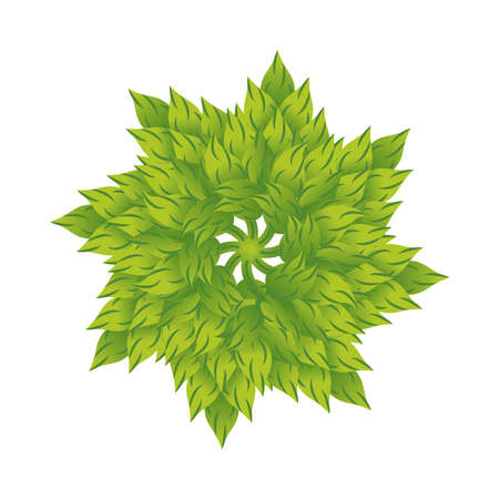 circular ecology leafs plants nature decoration vector illustration designのイラスト素材