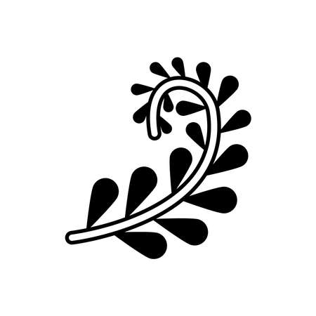 branch with leaves line style icon vector illustration designのイラスト素材