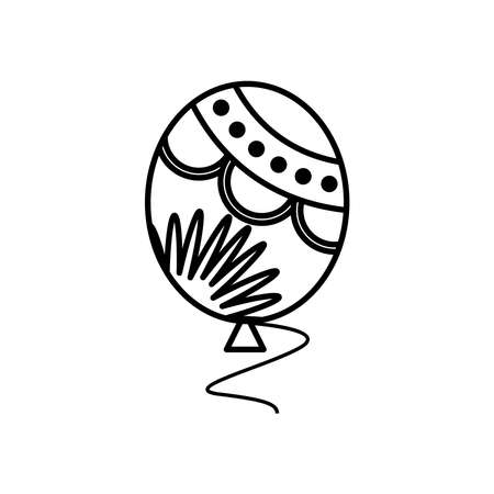 balloon helium floating line style icon vector illustration designのイラスト素材