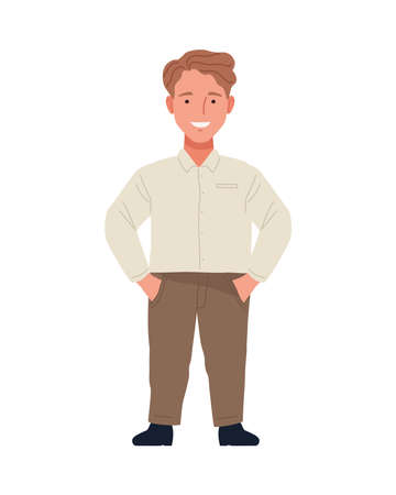 short man perfectly imperfect character icon vector illustration designのイラスト素材