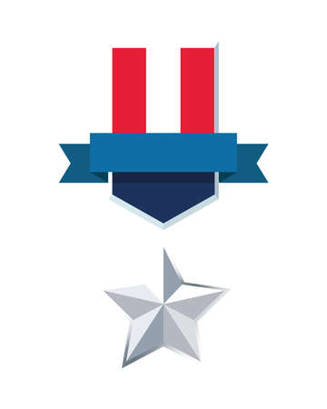 united states of america flag medal vector illustration designのイラスト素材