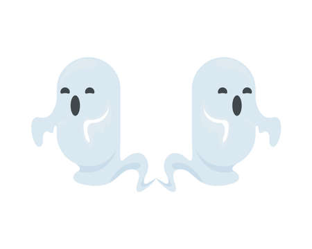 halloween ghosts spirits floating icons vector illustration designのイラスト素材
