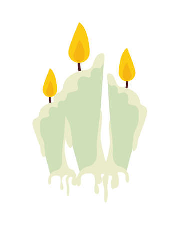 halloween candles flames isolated icons vector illustration designのイラスト素材