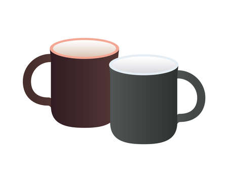 mugs ceramic mockup isolated icons vector illustration designのイラスト素材
