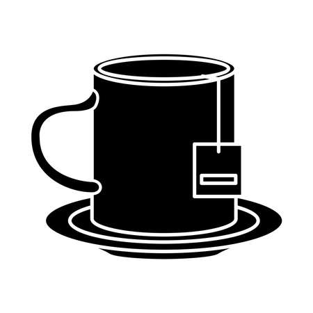 tea mug drink in dish icon vector illustration designのイラスト素材