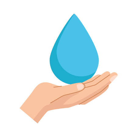 hand lifting water drop icon vector illustration designのイラスト素材