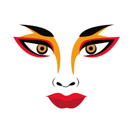 goddess face hindu religion icon vector illustration designのイラスト素材