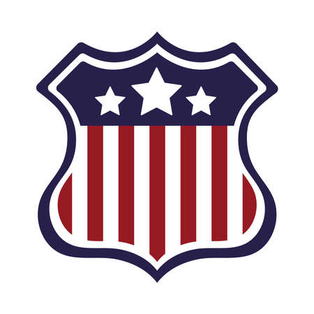shield with united states of america flag vector illustration designのイラスト素材