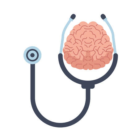 brain human mental health care icon vector illustration designのイラスト素材